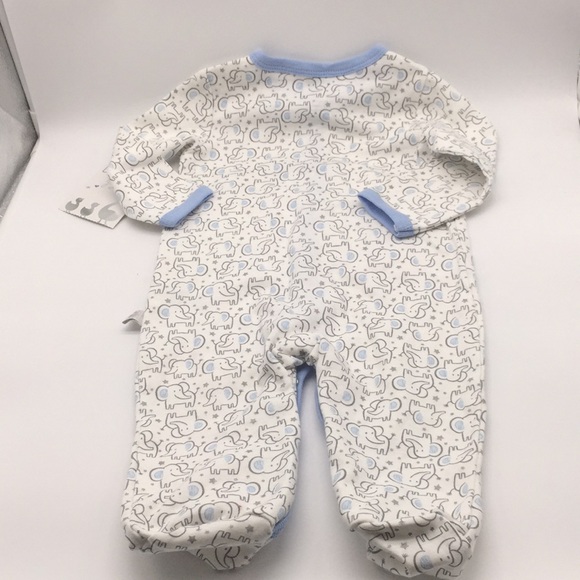Duck Duck Goose Infant Boys Elephant Pattern Sleeper Outfit Size 3-6 Months - Picture 9 of 9